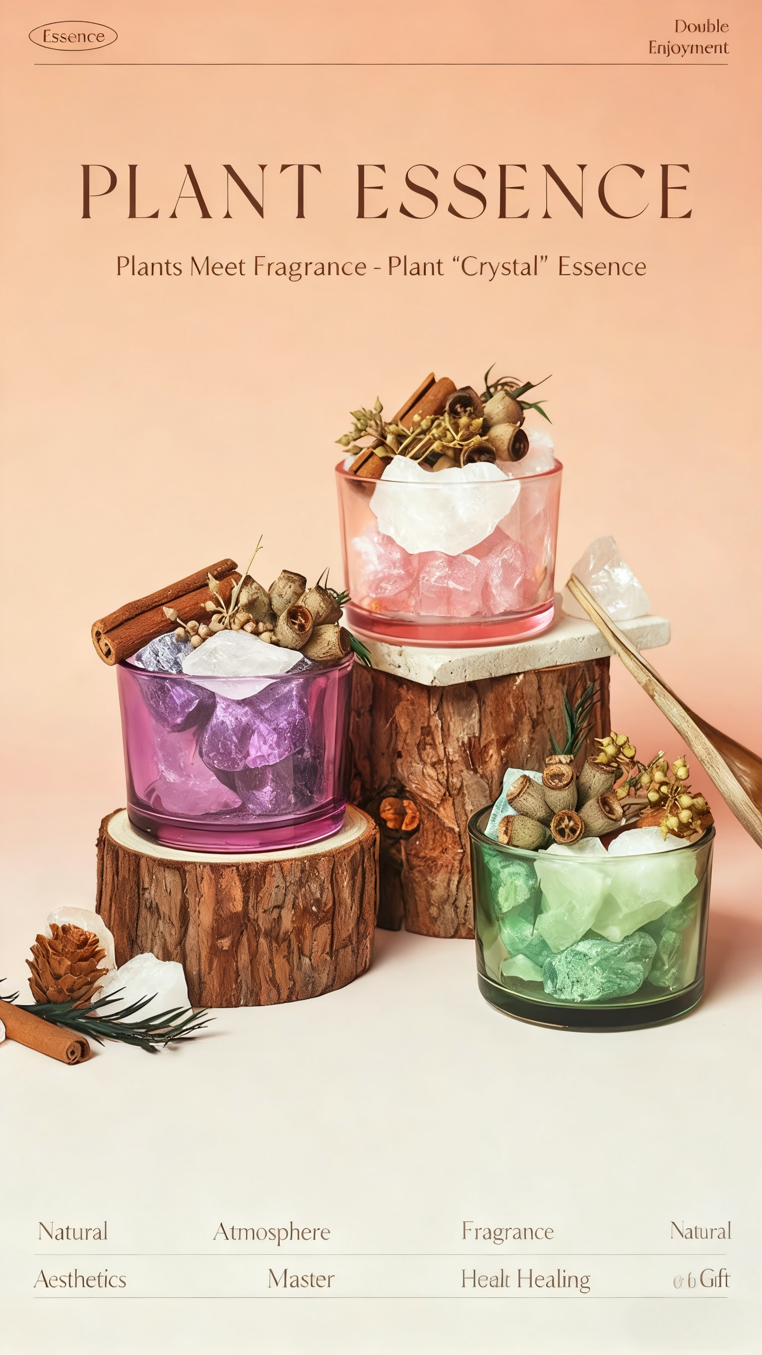 Dried Flower & Crystal Scented Diffusing Stone