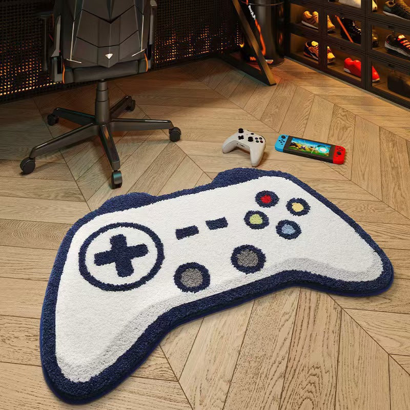 Game Controller Shaped Rug - Plush Gaming Room Carpet for Gamer Decor