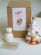 Christmas Tree & Bear Ceramic Aromatherapy Candle Set